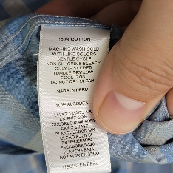 NWT Hickey Freeman Mens CRISP Blue Silver Plaid Long Sleeve Button Down Shirt XL - Picture 3 of 12